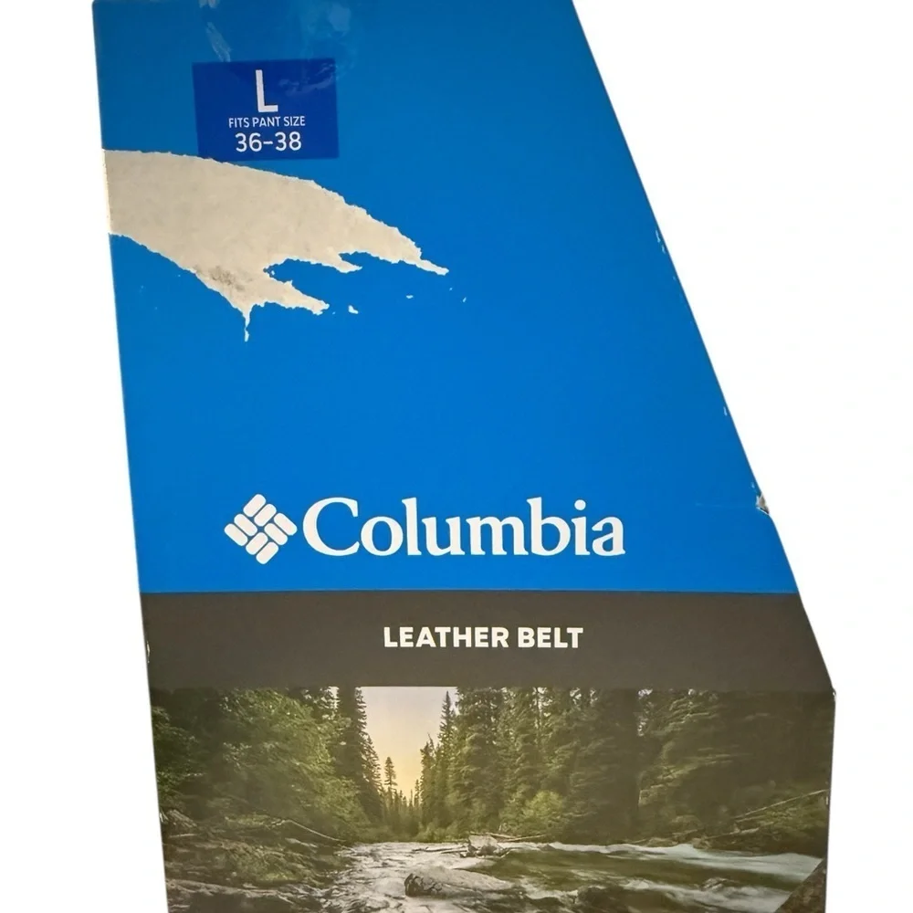 Columbia Men’s Leather Belt · Size Large (Fits 36–38) · Brown